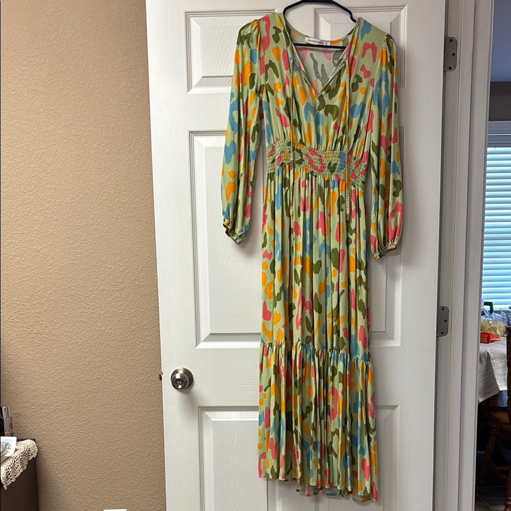 Vibrant Long Sleeve Maxi Dress